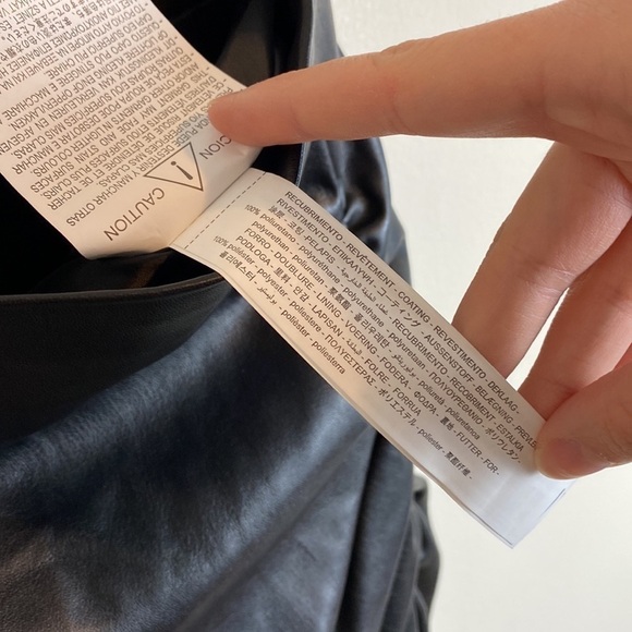 nwot ZARA Faux Leather Ruched Side High Waisted Mini Skirt Black - Picture 8 of 8